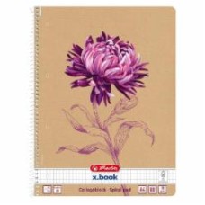 Блокнот Herlitz Natural Vibes Chrysanthemum А4 80 лист. клетка 50049387C