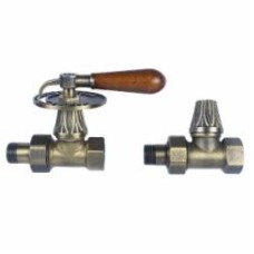 Комплект Warm Well кранов Retro 1/2 деревянная ручка (прямой) Retrox