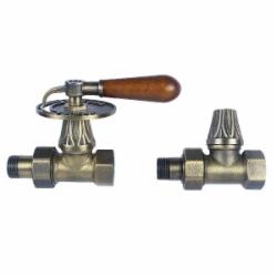 Комплект Warm Well кранов Retro 1/2 деревянная ручка (прямой) Retrox