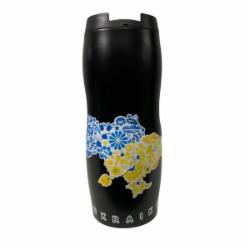 Термокружка 4PROFI Этнокарта желто-голубая 380 мл (23846)