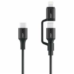 Кабель Promate PowerLink-CCi USB-C to USB-C/Lightning 1,2 м black (powerlink-cci.black)