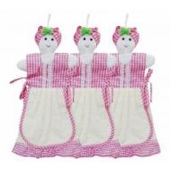 Набор полотенец кухонных Бабка 3 шт. 25x50 см розовый Zastelli