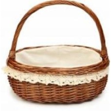 Корзина плетеная с текстилем Tony Bridge Basket 36х25х16 см QN68939-2
