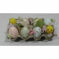 Декорация пасхальная яйца на лотке с цыпленком A54187C 6 см Декорация пасхальная яйца на лотке с цыпленком A54187C 6 см