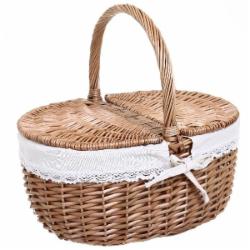 Корзина плетеная с текстилем 40х30х20/35 см TC23-13