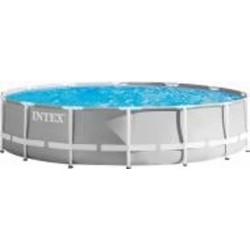 Бассейн каркасный Intex 26724 (1шт) кругл. у кор.,тент, подст., лестница.,з фильтр-насос. 3785л/ч.,457х107см, 146