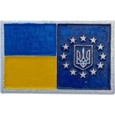 Значок Украина- Европа сине-желтый