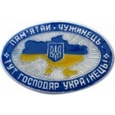 Значок Тут хозяин украинец 225 Желтый
