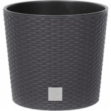 Горшок пластиковый Prosperplast Rato round 2 в 1 круглый 1 л коричневый (71998-440)