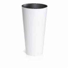 Горшок пластиковый Prosperplast Tubus slim 2 в 1 круглый 15,5 л белый (74947-449)