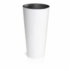 Горшок пластиковый Prosperplast Tubus slim 2 в 1 круглый 15,5 л белый (74947-449)