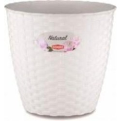 Вазон пластиковый Stefanplast Natural круглый 1,1 л белый (73450)