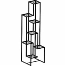 Подставка для цветов ступенчатая с сеткой (чёрная) 38,5х38,5x140 см