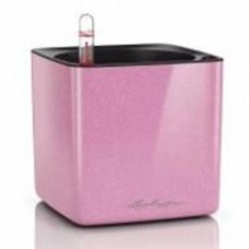 Вазон декоративный Lechuza Cube Glossy Kiss 14 квадратный 1 л розовый (13513)