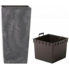 Горшок для цветов Prosperplast Urbi Square Effect 225мм с вкладышем квадратный 20 л антрацит (66343-433)