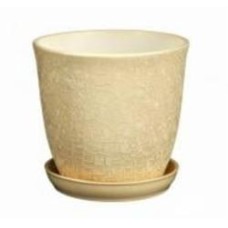 Горшок для цветов керамика Глория круглый шелк беж 0,5 л Nana ceramics (482)