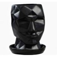 Горшок для цветов керамика Кай фигурный черный матовый 2 л Nana ceramics (482)