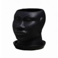 Горшок для цветов керамика Африканка фигурный черный матовый 1,7 л Nana ceramics (482)