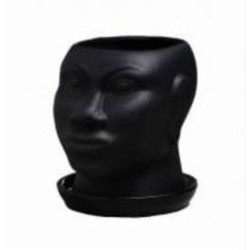 Горшок для цветов керамика Африканка фигурный черный матовый 1,7 л Nana ceramics (482)