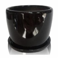Горшок керамический Eterna круглый 0,25 л черный (801-8)