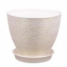Горшок керамика КС 20 см круглый белый 3 л Горшок керамика КС 20 см круглый белый 3 л