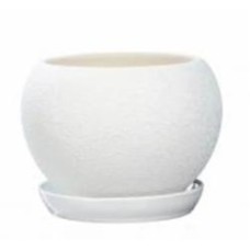 Горшок для цветов керамика Шар круглый шелк белый 2,5 л Nana ceramics