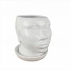Горшок для цветов керамика Африканка фигурный белый муар 1,7 л Nana ceramics