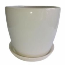 Горшок для цветов керамика 15x15x14 см круглый белый 2 л Eterna (802-14) Горшок для цветов керамика 15x15x14 см круглый белый 2 л Eterna (802-14)