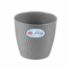 Вазон пластиковый Stefanplast Liberty круглый 4,6 л серый (87226) Вазон пластиковый Stefanplast Liberty круглый 4,6 л серый (87226)