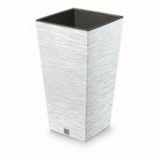Горшок для цветов Prosperplast Furu 400 мм высокий с вкладышем белый квадратный 37 л (57840-449)