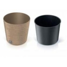 Горшок для цветов Prosperplast Furu Eco Wood 250 мм низкий с вкладышем бежевый круглый 7,5 л (57185-4665)