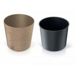 Горшок для цветов Prosperplast Furu Eco Wood 250 мм низкий с вкладышем бежевый круглый 7,5 л (57185-4665)