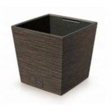 Горшок для цветов Prosperplast Furu Eco Wood 240 мм низкий с вкладышем кофейный квадратный 10 л (60031-4625)