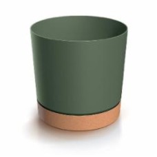 Горшок для цветов PRP Tubo PM 150 мм с подставкой ECO Wood темно-зеленый круглый (66903-2411)