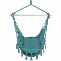 Кресло-гамак UP! (Underprice) с бахромой и подушками 130x100 см бирюзовый