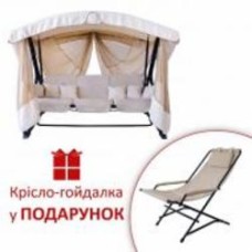 Качели с навесом Vitan Алиса айвори 1880х2300х1520 мм
