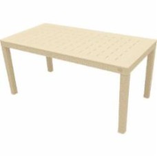 Стол пластиковый Rattan большой 150x80 см сливочный крем