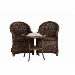 Комплект мебели Rattwood Оливия Мини иск.ротанг, 4112 (стіл62*62*62см,2крісла60*57*87см,з под.) коричневый