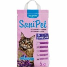Наполнитель Природа бентонитовый SANI PET средний с лавандой 5 кг