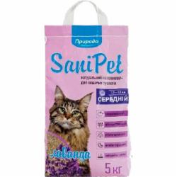 Наполнитель Природа бентонитовый SANI PET средний с лавандой 5 кг