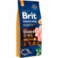 Корм для средних пород Brit Premium Эдалт M для взрослых собак средних пород, с курицей, 3 кг, 3 кг