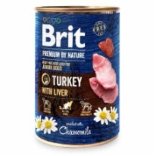 Консерва для всех пород Brit Premium для собак с индейкой и индюшиною печенью 400 г 400 г
