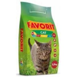 Корм сухой полноценный для взрослых кошек с птицей курицей и рыбой Favorit Курица, Рыба, Говядина 12023 1,5 кг