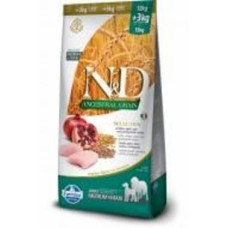 Корм сухой для взрослых собак для средних пород/для крупных пород Farmina N&D AncestralGrain (курица и гранат) 15 кг