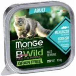 Корм для кошек Monge BWild Grain Free Wet Adult беззерновой треска с овощами 100 г