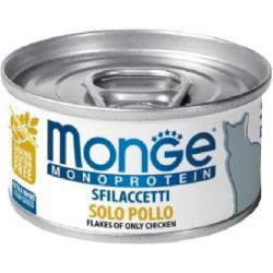 Корм для кошек Monge Monoprotein мясные хлопья с курицей 80 г