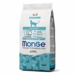 Корм сухой для кошек Monge sterilised с рыбой 1,5 кг