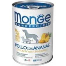 Корм влажный для собак для всех пород Monge fruit monopr курица с ананасом 400 г