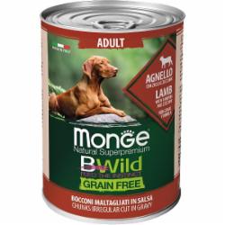 Корм влажный для взрослых собак на всех стадиях жизни для всех пород Monge BWild Adult с лососем, тыквой и цукини 400 г