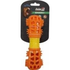 Игрушка для собак AnimAll Мультифункциональная косточка оранжево-желтая 18,7х4,2 см